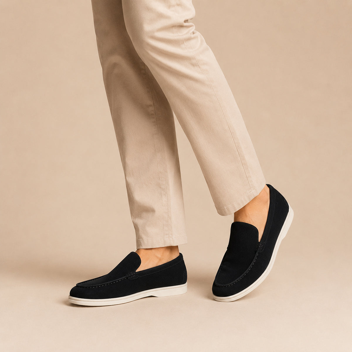 The Hepburn Men’s Casual Suede Loafers with Rubber Sole