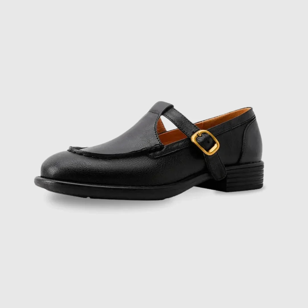Women's T-Strap Mary Jane Shoes Round Toe Low Heel Buckle Casual