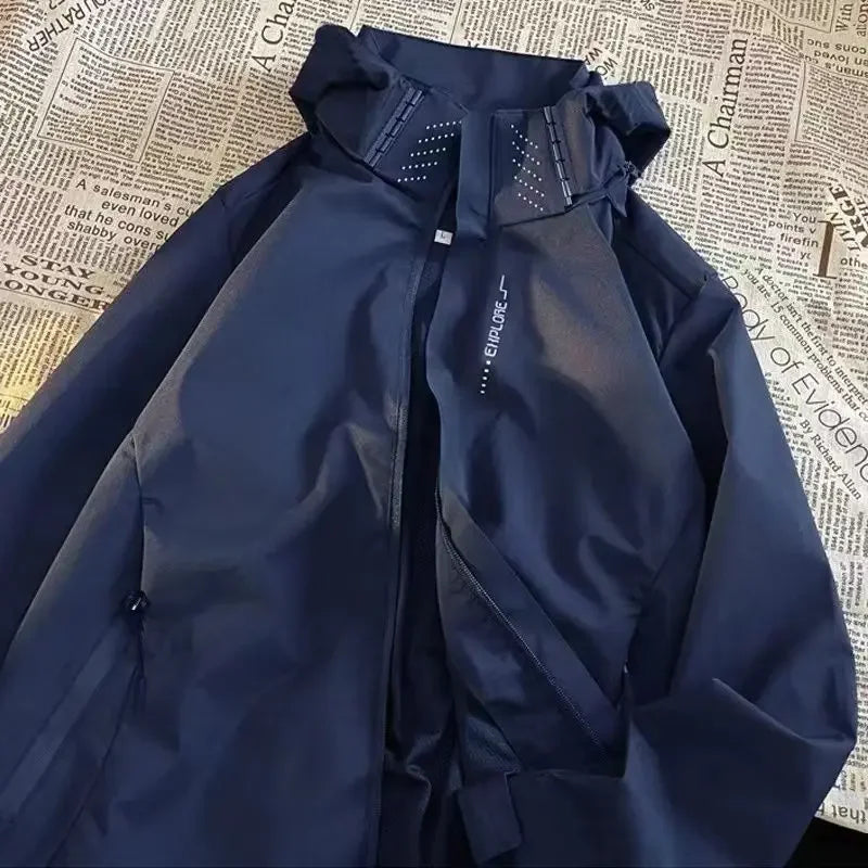 Women's Waterproof Hooded Jacket Zip Structured Performance Outdoor